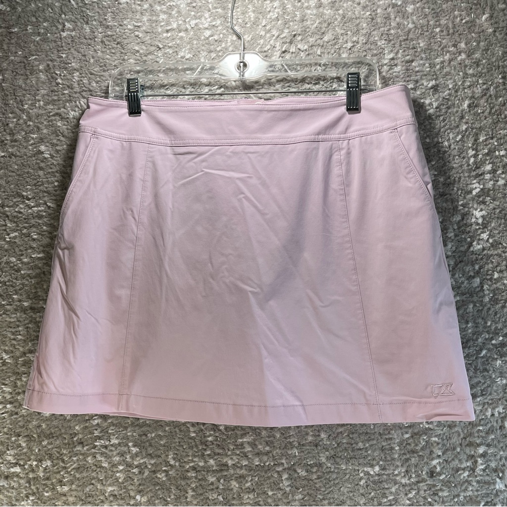 Cutter & Buck Skort Womens Size 12 Cb Drytec Short A Line Tennis Golf Pink Nylon